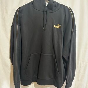 Puma Black Hoodie with Gold Details
